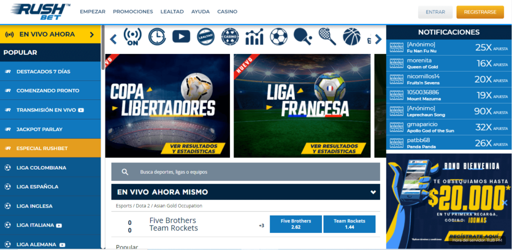 código de registro rushbet