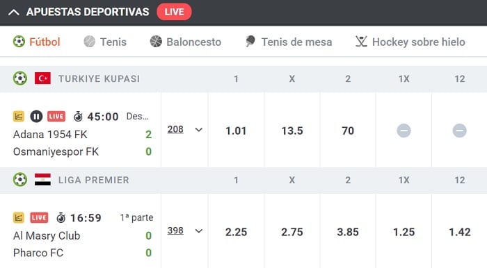 Apuestas en Vivo